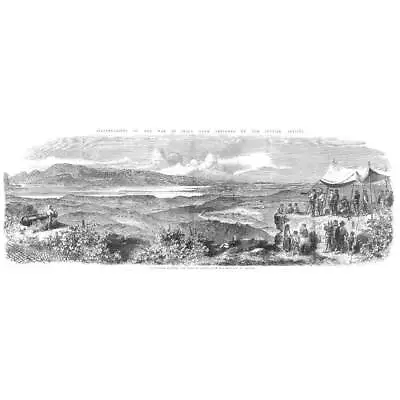 WAR IN ITALY Garibaldi Viewing Lake Garda From Lonato - Antique Print 1866 • £14.99