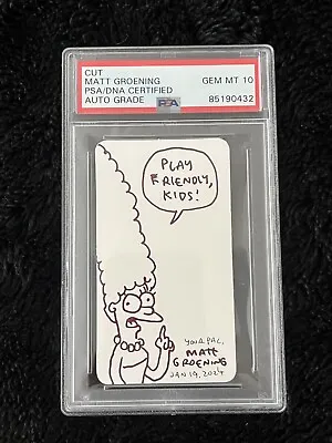 Matt Groening Signed Autograph The Simpsons Sketch PSA GRADE 10 SLAB • $1199.99