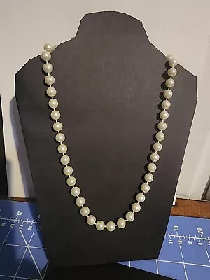 Vintage 18 Inch Faux Pearl Necklace Single Strand Beaded~Spring Ring Clasp • $3