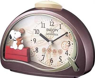 Rhythm Snoopy Alarm Clock Character Analog R506 Electronic Sound Alarm Tea 4se50 • $50.13