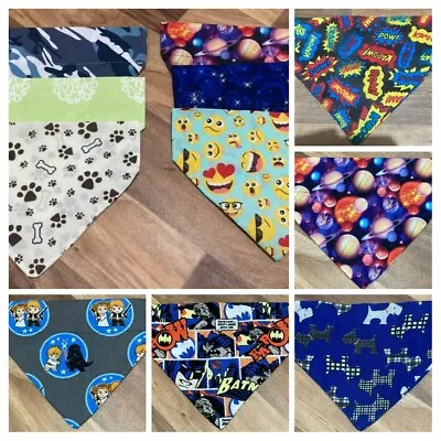 Handmade Dog Bandana Slide On Collar Neckerchief Scarf Size L M S Dog Treat Gift • £2.99