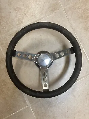 Vintage Superior Style Aftermarket Steering Wheel Flat Hot Rod Used Worn • $24.95