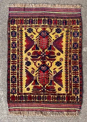 Antique Kazak Rug Hand Made Wool Caucasian 3d Carpet With Kilim 4'9  X 4  • £397.50