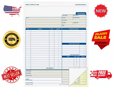 2-Part Carbonless Job Invoice Forms Service And Repair Billing 100 Sets White • $21.97