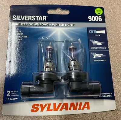 Sylvania Silverstar Brighter Downroad + Whiter Light 2 Halogen Lamps 9006 NEW • $21.99