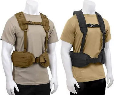 Tactical Load Bearing Military MOLLE Police Battle Belt Harness Vest • $22.99