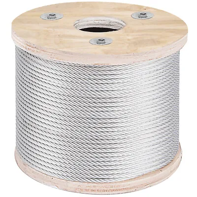 VEVOR T304 Stainless Steel Cable 3/16 7x19 Steel Wire Rope 250 Ft Railing Kit • $52.19