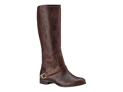 UGG® Channing II Brown Tall Leather Boots 1001637 Brass Detail US 8  • $74.95