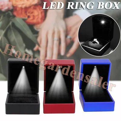 LED Ring Box Velvet Display Gifts Box For Proposal Engagement Birthday Wedding • $6.55