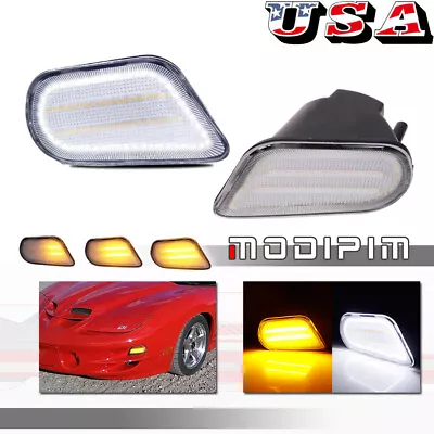 L+R Turn Signal LED Lights Replacement For 98-02 Pontiac Firebird Trans Am Clear • $74.99