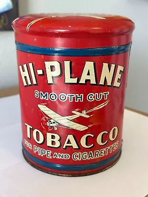 1920's Hi-Plane Smooth Cut Tobacco Can (Empty) Airplane Rare Nice Condition • $99.99