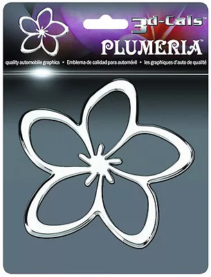 3D Chrome Plastic Plumeria Hawaiian Lei Flower Self Adhesive 1 Emblem/Decal Car • $17.44