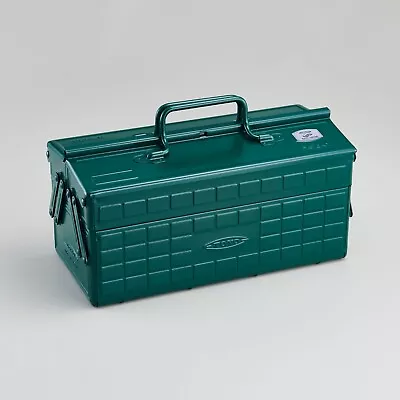 Toyo Steel 2 Stage Drawer Tool Box ST-350 Antique Green Double Open Door Storage • $98.53