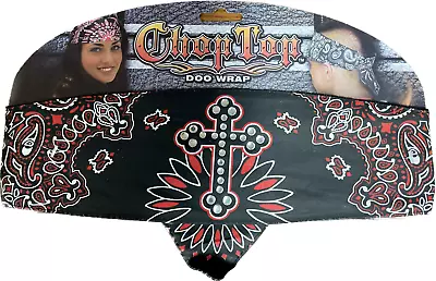 Red Cross Rhinestones Paisley Chop Top Bandanna Head Wrap Sweatband Headband • $13.95