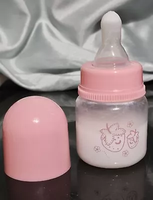 Small Pink Reborn Baby Bottle | Reborn Baby Doll Bottle | Fake Milk • £5.99