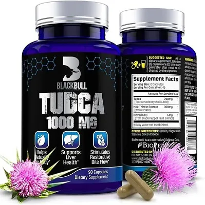 TUDCA 1000 MG 90 Caps With Milk Thistle Liver Detox Cleanse & Repair Healthh • $26.94