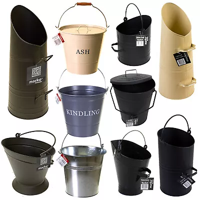 Coal Bucket Coal Hod Scuttle Fireside Galvanised Metal Bin Various Designs • £12.99