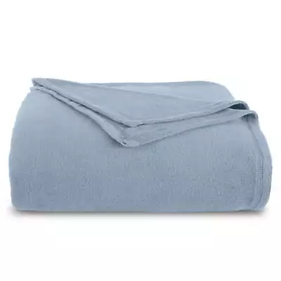 Fleece Blanket Queen Size Super Soft Anti Static Throw Blanket 90x90 In Blue • $19.13