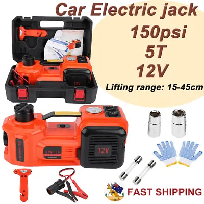 5Ton 12V Car Electric Hydraulic Floor Jack Lift Inflator Pump With Flashlight • $114.95