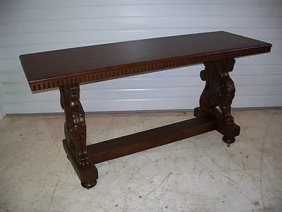 Beautiful Antique American Oak  Winged Griffin Couch Table • $2750