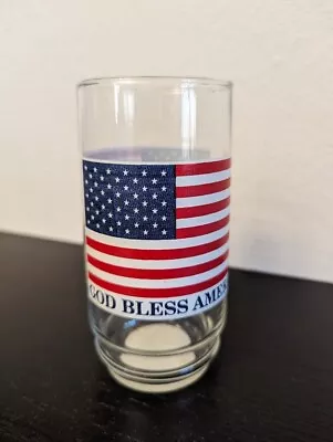 God Bless America Made In USA Flag 16 Oz Tumbler Drinking Glass NEW With Label • $10