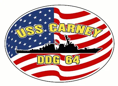 USS CARNEY DDG 64 Oval Decal / Sticker Military USN U S Navy • $19.99