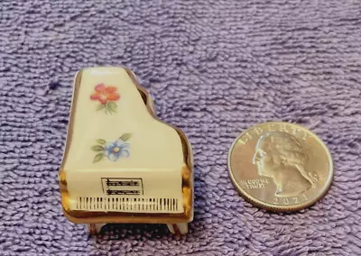 Limoges Miniature Piano With Flowers - Porcelain Made In France • $17.99