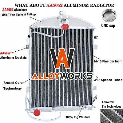 4 Row Aluminum Radiator For 1930-1931 Ford Model AA Double A Heavy Duty L4 3.3L • $199