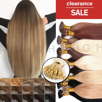 US CLEARANCE Prebonded Keratin Stick I Tip Human Hair Extensions 100s Micro Ring • $43.63