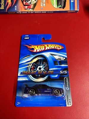 Hot Wheels Dropstars Gray Nissan Skyline 5/5 - 60/223 Instant Win Card With 5 Open Spoke Wheels