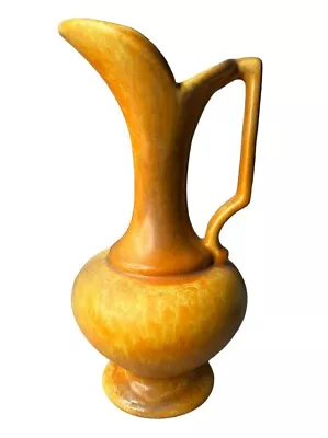 Vintage Haeger USA Pottery #8180 Orange And Yellow Drip Glaze Pitcher Vase Ewer • $30