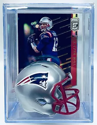 New England Patriots Tom Brady Mini Shadowbox W/Card & Pocket Pro Helmet • $9.99