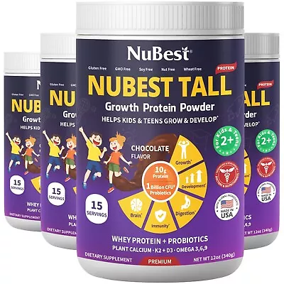 NuBest Tall Growth Protein Powder - Helps Kids & Teens Grow (Chocolate) - Pack 4 • $168.96