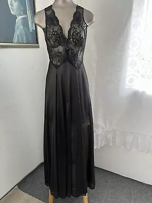 Vintage Extraordinary Sheer Black Gown Sz Med. By Glydons • $14.99