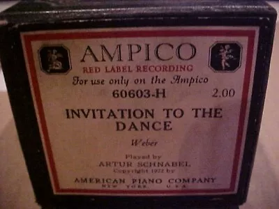 Ampico Invitation To The Dance Player Piano Roll • $4.99