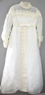 Vintage Alfred Angelo Edythe Vincent 1970s Boho Hippie Lace Wedding Dress & Veil • $100