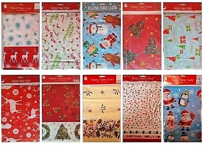 £3.99 • Buy Disposable Christmas Plastic Tablecloth Wipe Clean Table Cloth Cover