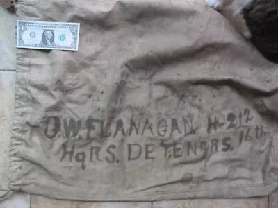 Rare Named WWI Barracks Bag NAMED & DATED Navy Knapsack Flanagan Engineers • $210