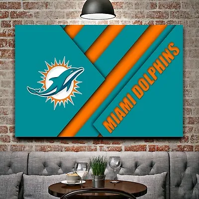 Miami Dolphins NFL Team Football Home Decor Art Print EXTRA LARGE 66 X44  • $49.99