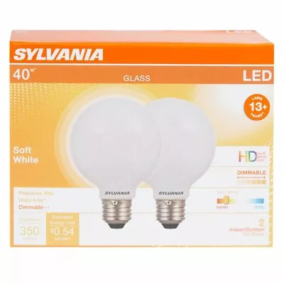 (case Of 6 Bulbs) Sylvania LED G25 Glass Globe 40 Watt Equivalent Soft White • $21.77