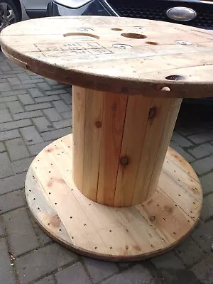 Wooden Cable Reel Drum Large Ideal Upcycle Table Project Solid Timber! • £9.99