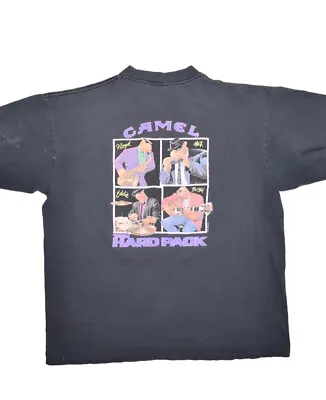 $49.45 • Buy Vintage Camel Cigarettes The Hard Pack Graphic T Shirt Mens XL Black Faded