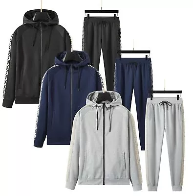 Men's High Fashion Tracksuit Set Zipped Pocket Scuba Designer Sweatshirt Joggers • £19.99