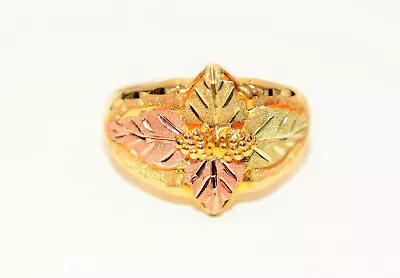 Black Hills Gold Ring 10K Solid Gold Men's Ring Leaf Ring Boho Ring Vine Ring • $599.99