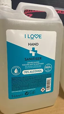 70% Alcohol Hand Sanitiser Gel 5L Litre -Kills 99.9% Bacteria Hand Gel Sanitizer • £18.25