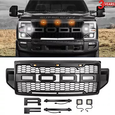 For 2021 2022 Ford F250 F350 F450 Super Duty Matte Black Front Grill W/LED Light • $307.26