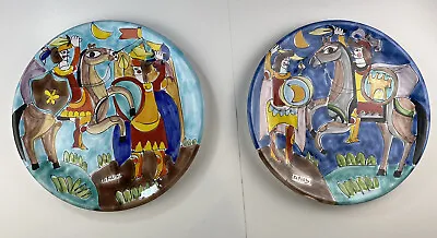 La Musa Carnevale Italian Ceramic Wall Plate Charger 12.75  (SET OF 2) • $60