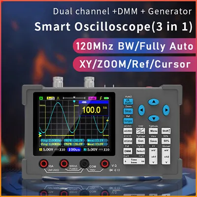 3in1 Handheld Oscilloscope Multimeter Signal Generator Dual Channel 120Mhz N4Y9 • $108.29
