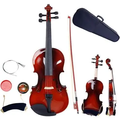 Glarry  1/4 Size Solid Wood Natural Color Acoustic Violin For Kids Beginner • $42.99