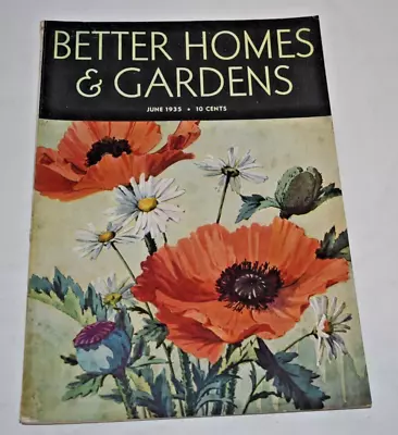 Vtg. JUN 1935 Better Homes And Gardens Magazine - M. Masson - Flowers Painting • $9.95